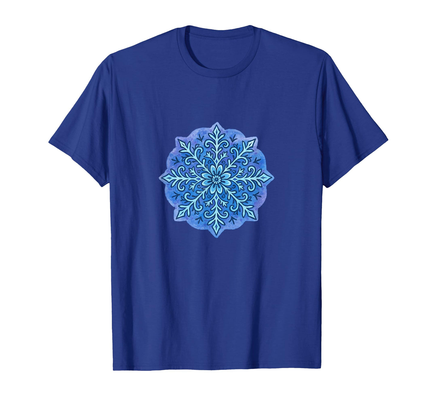 Geometric Snowflake Mandala Winter Zen Pattern Minimalist T-Shirt