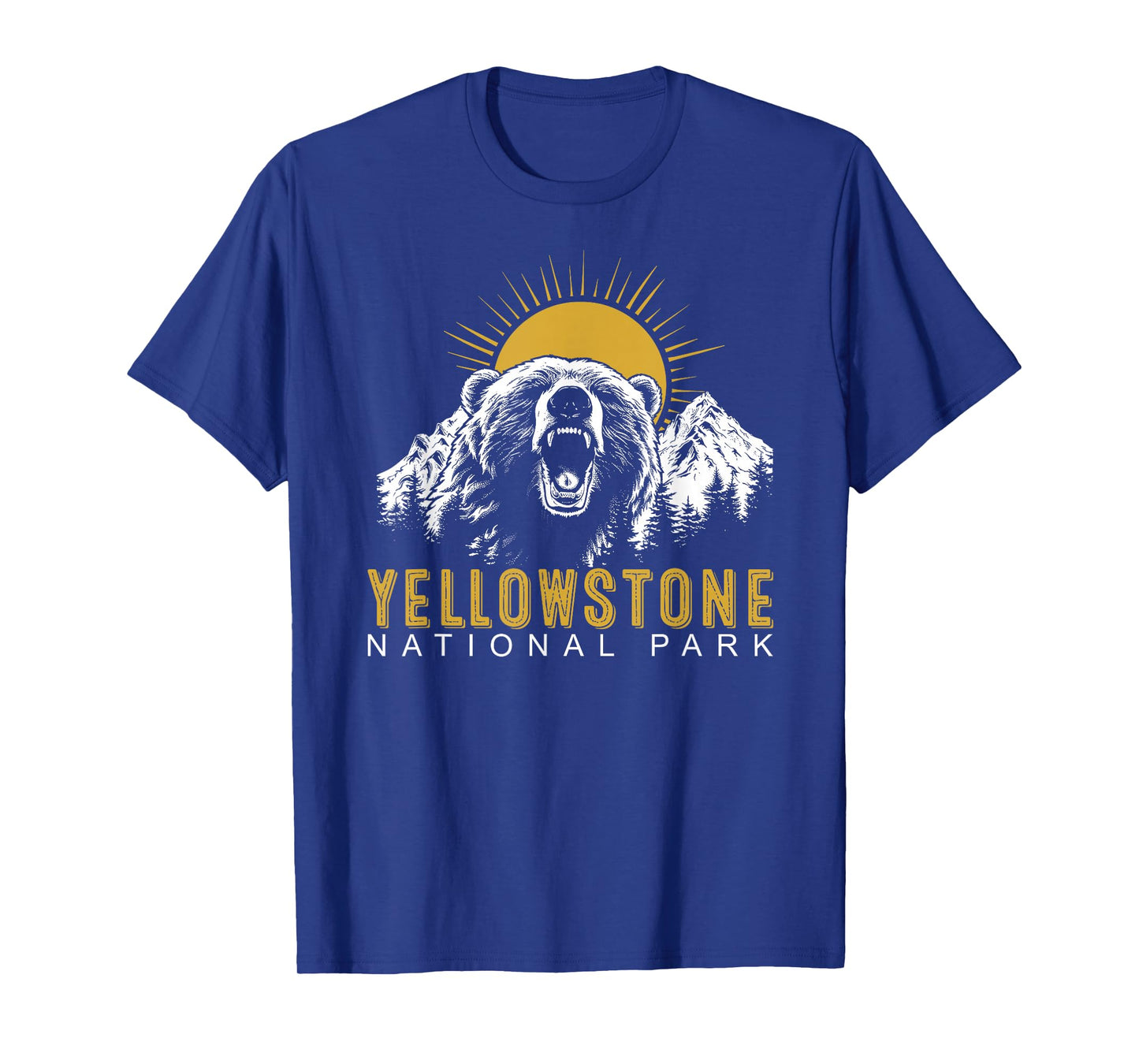 Yellowstone National Park Vintage Wild Bear Sunset T-Shirt