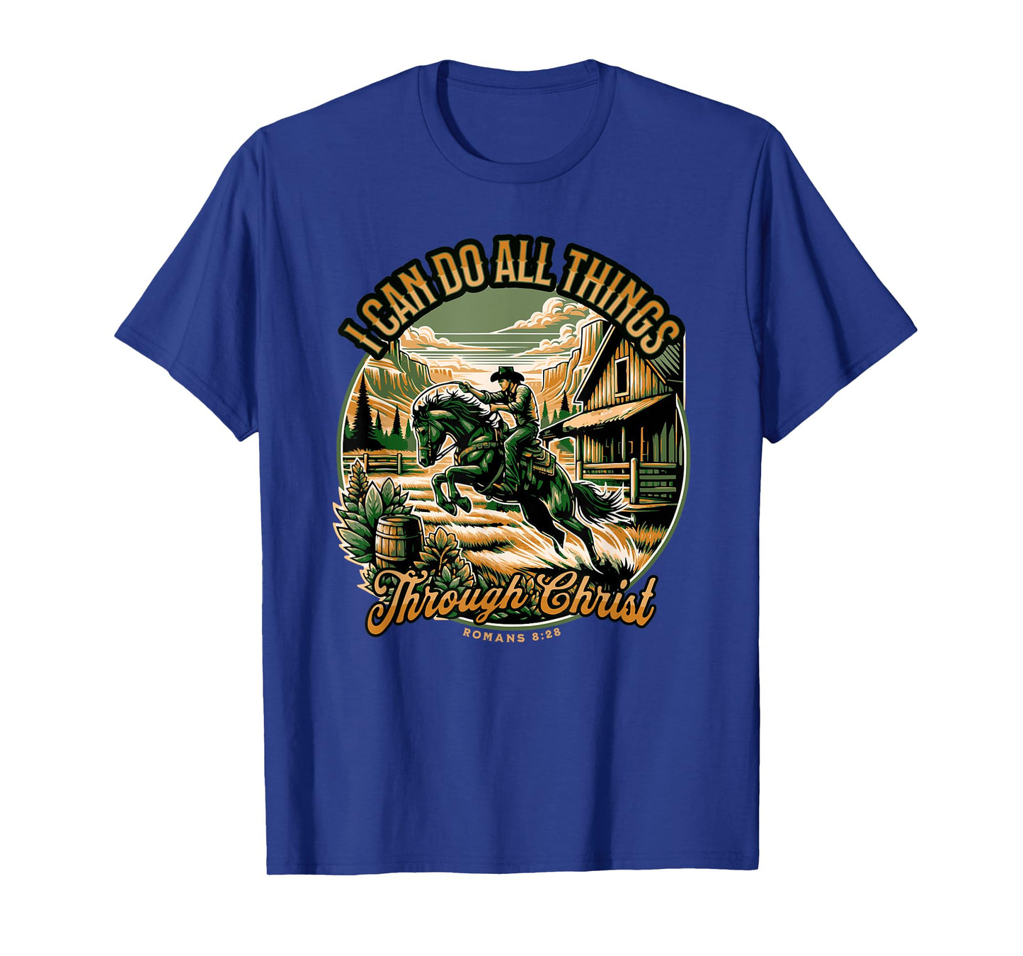 Cowboy Bible Scripture Verse Western Jesus For Mens Faith T-Shirt