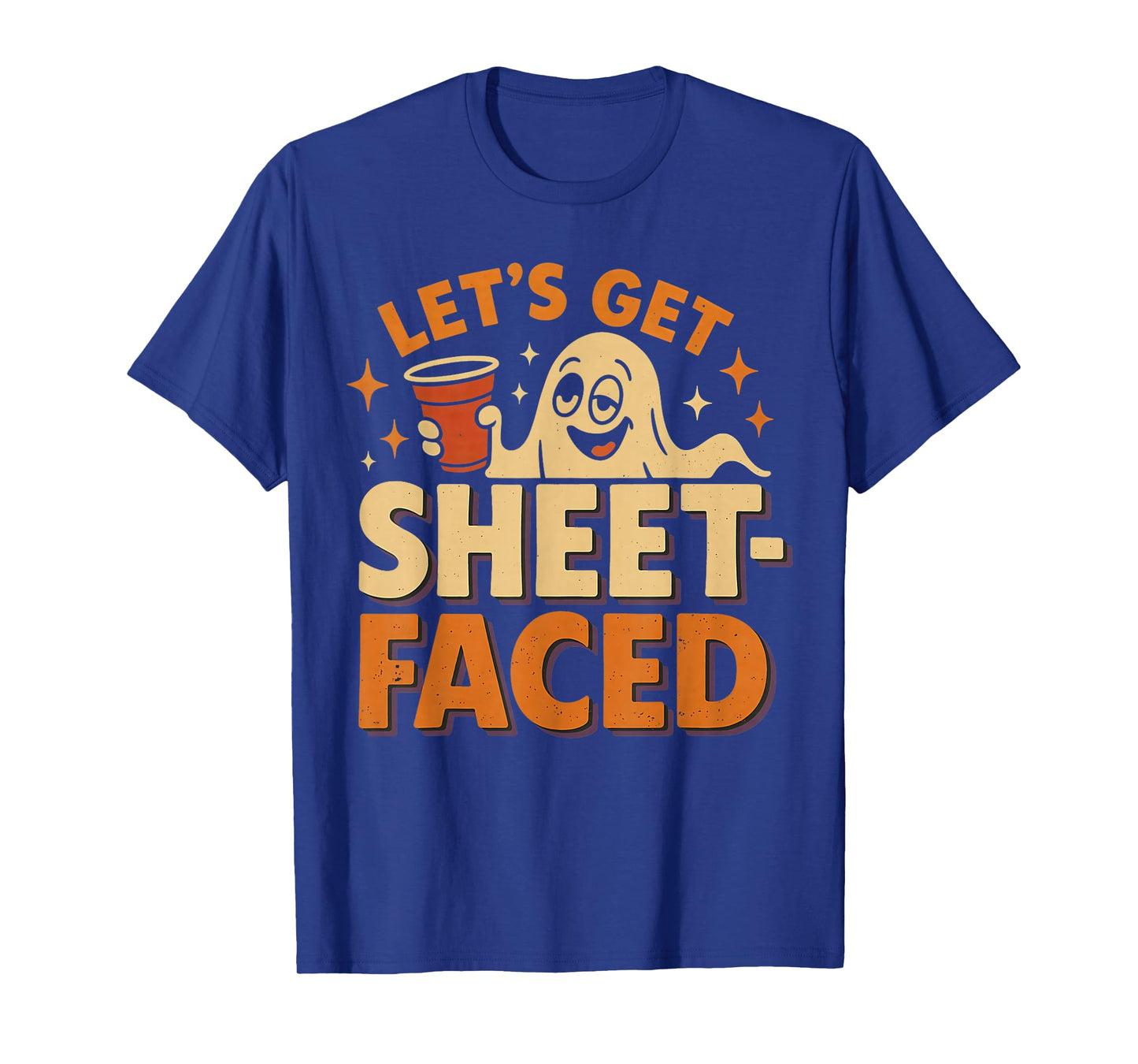 Let's Get Sheet Faced Halloween Ghost Drinking Spooky Season T-Shirt