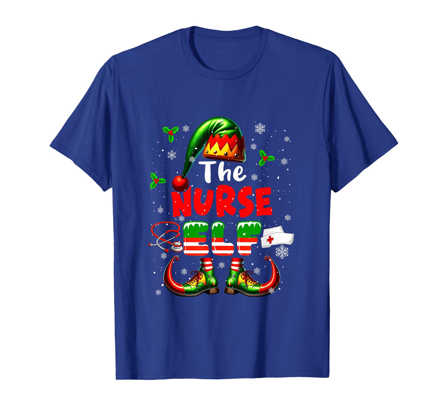 The Nurse Elf Christmas Funny Job Team Matching Parties T-Shirt