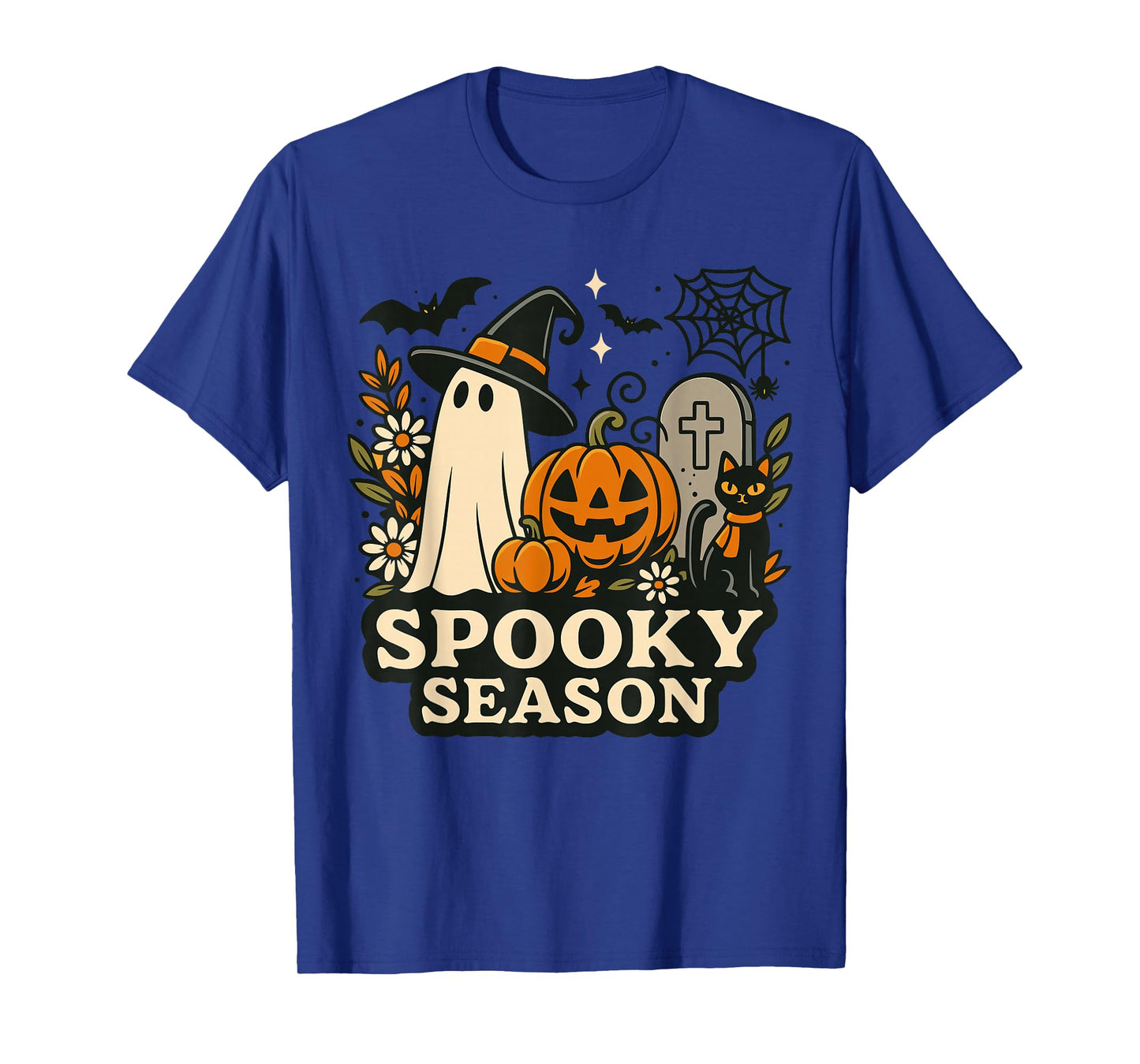 Vintage Spooky Season Shirt, Halloween Ghost Pumpkin Cat T-Shirt