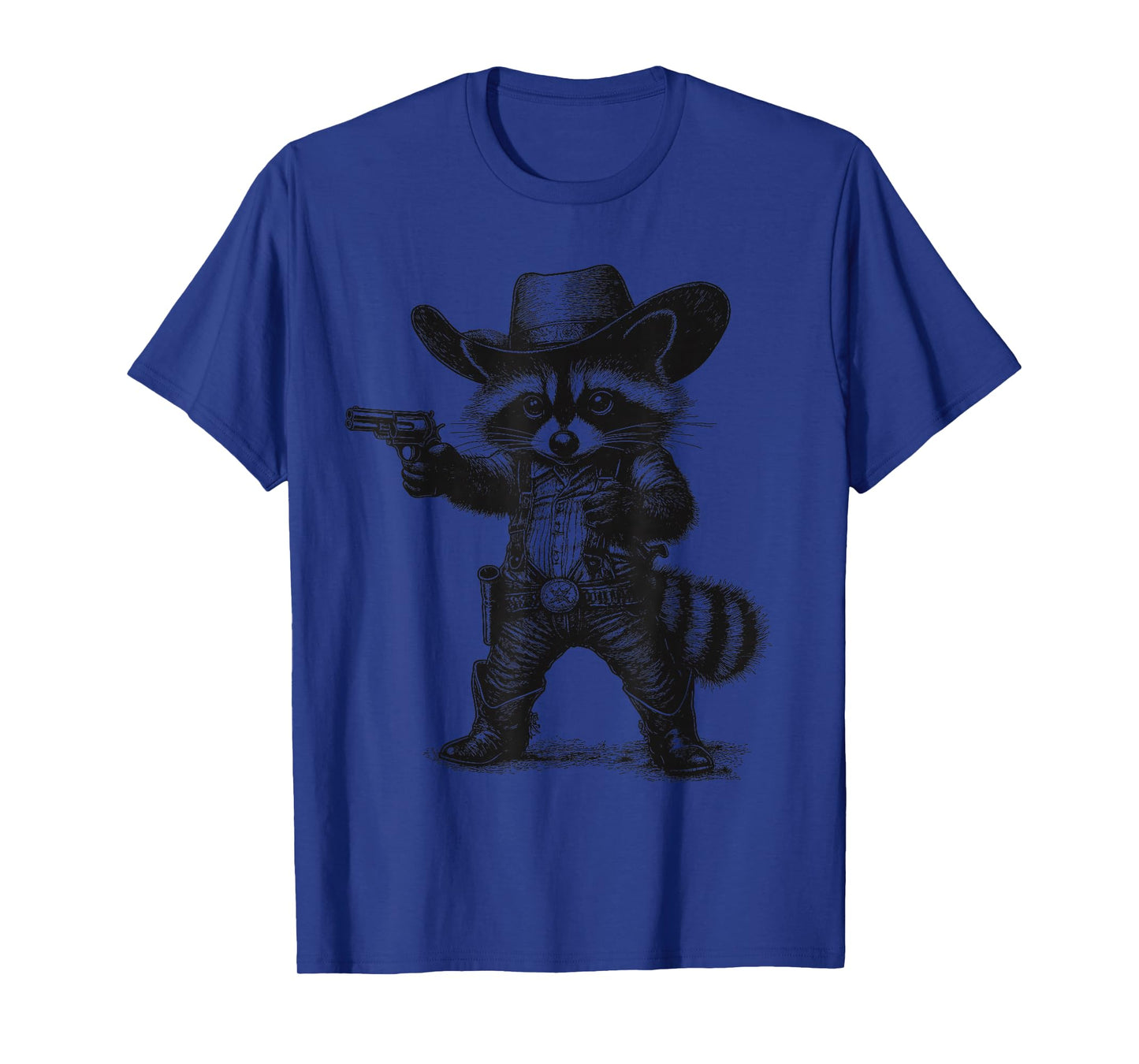 Raccoon Cowboy Hat Funny Western Cute Raccoon Lover Vintage T-Shirt