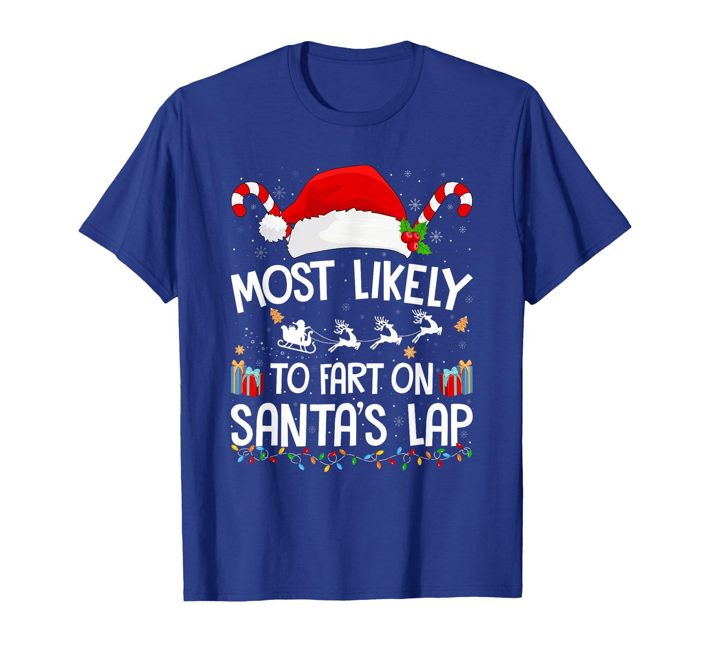 Most Likely to Fart On Santa's Lap Family Christmas Pajamas T-Shirt