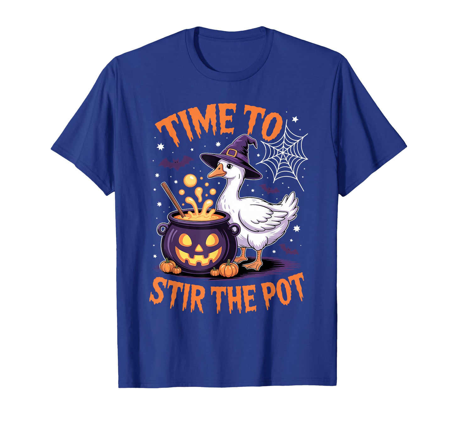 Time to Stir The Pot Funny Halloween Goose Witch Women Men T-Shirt