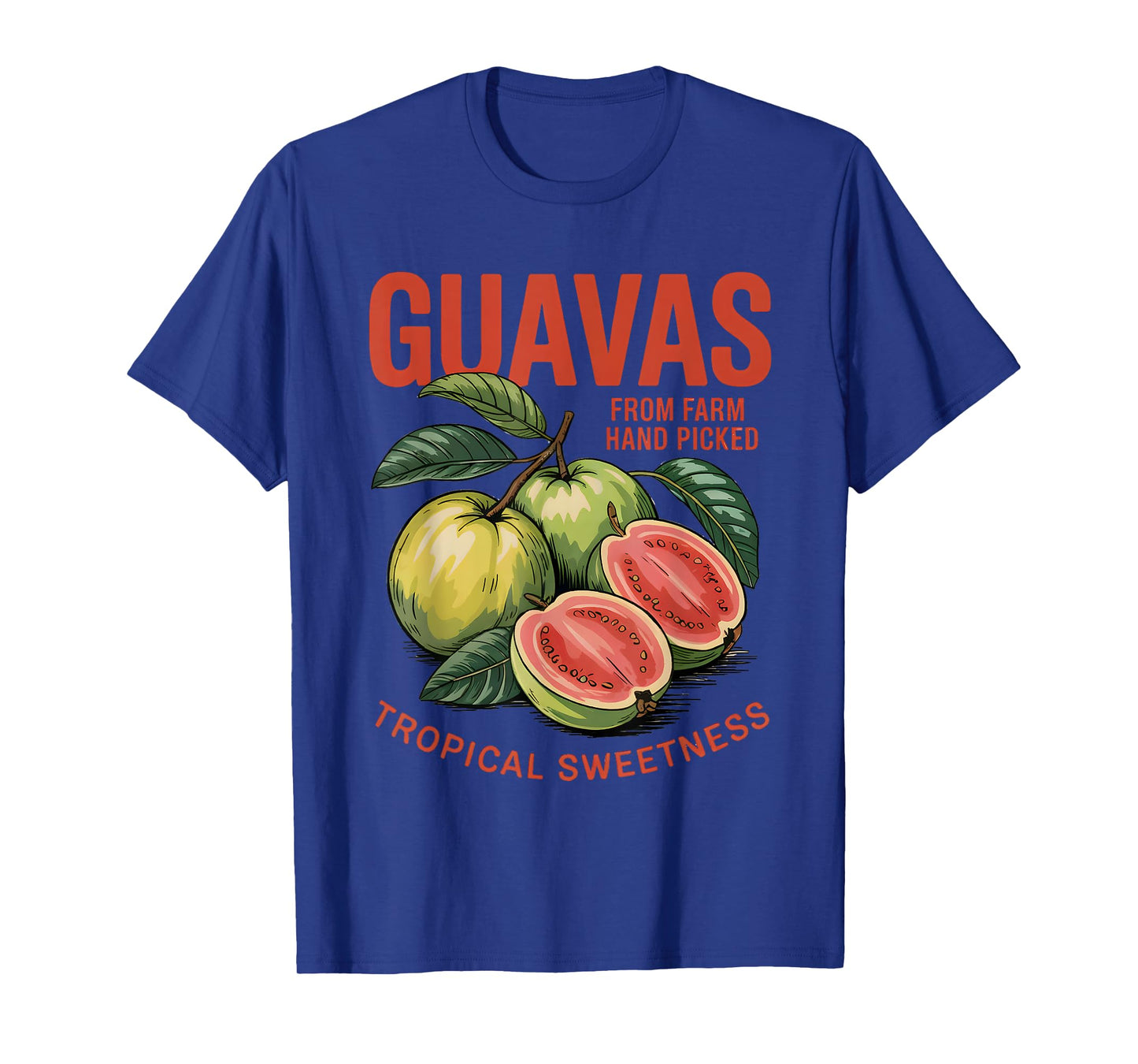 Guavas Naturally Sweet Guava Fruit Vintage Retro Graphic T-Shirt