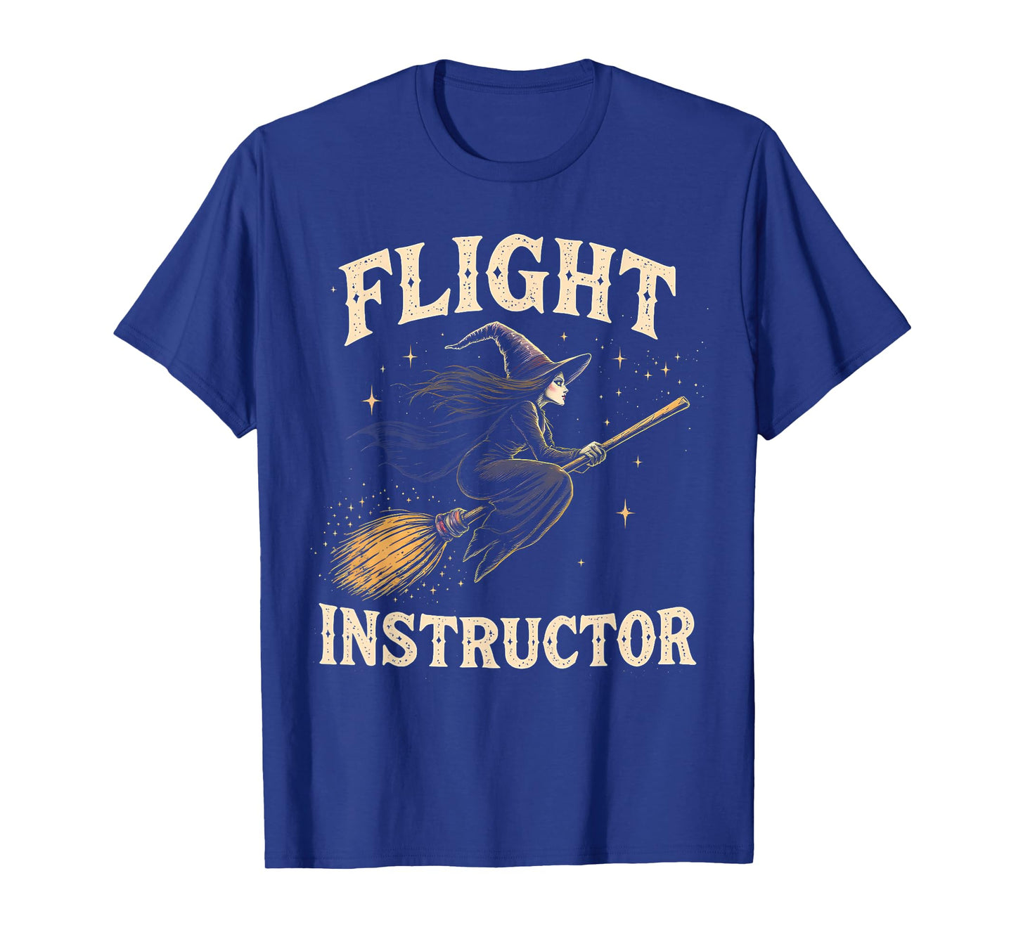 Flight Instructor Witch Riding Broomstick Halloween Costume T-Shirt