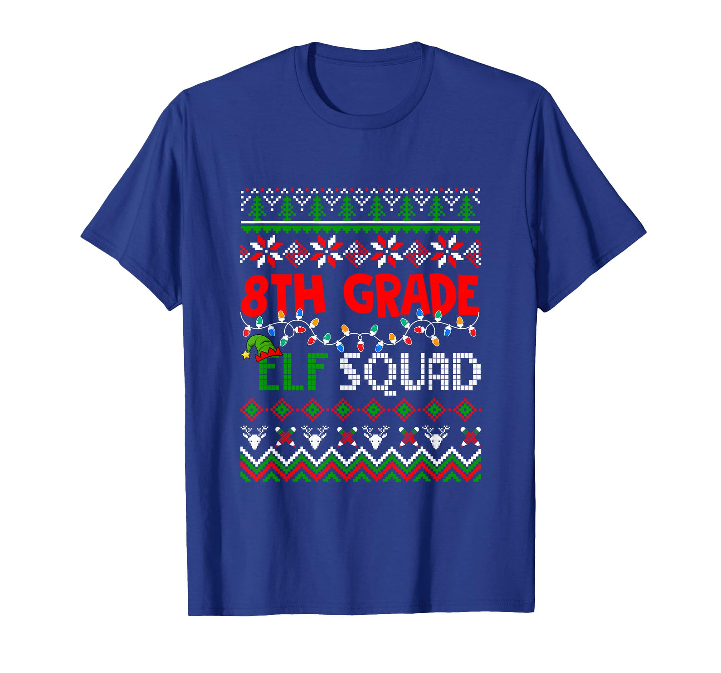 8th Grade Elf Squad Christmas Sweater Students Teachers T-Shirt