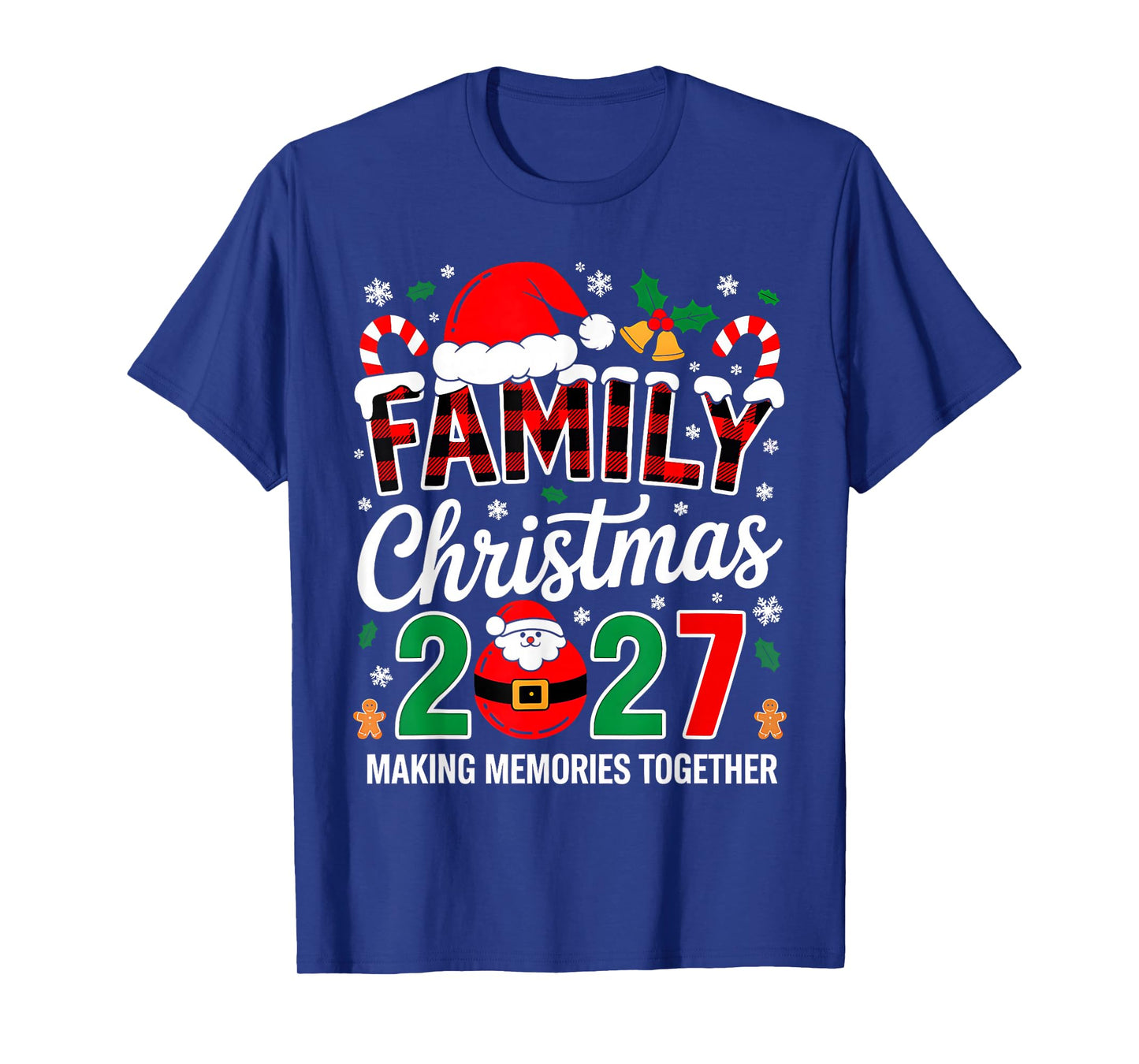 Family Christmas 2027 Matching Squad Santa Elf Funny Xmas T-Shirt