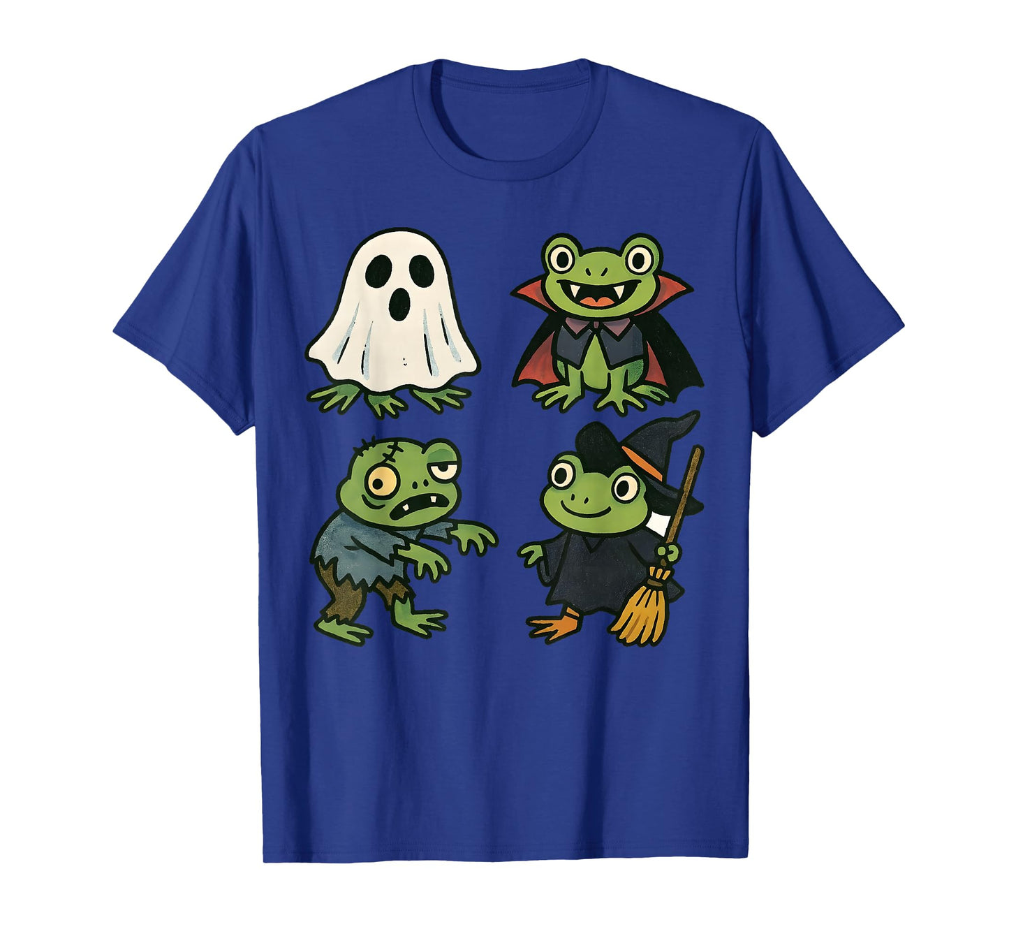 Frog Spooky Witch Boo Zombie Cute Frog Halloween Boys Girls T-Shirt