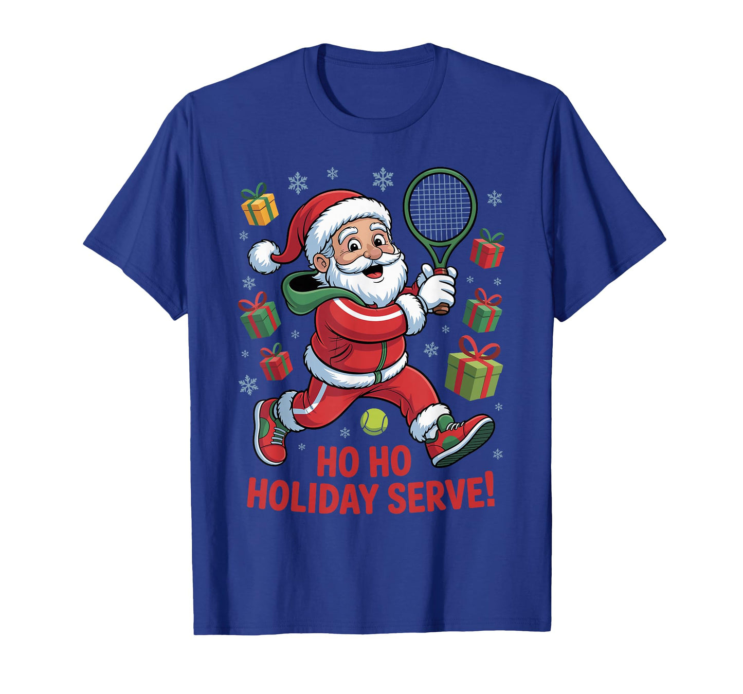 Santa Playing Tennis Funny Holiday Christmas Xmas Pajama T-Shirt