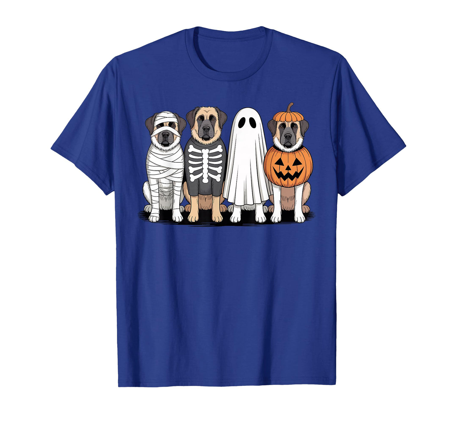 Spooky Ghost Anatolian Shepherd Pumpkin Halloween Skeleton T-Shirt