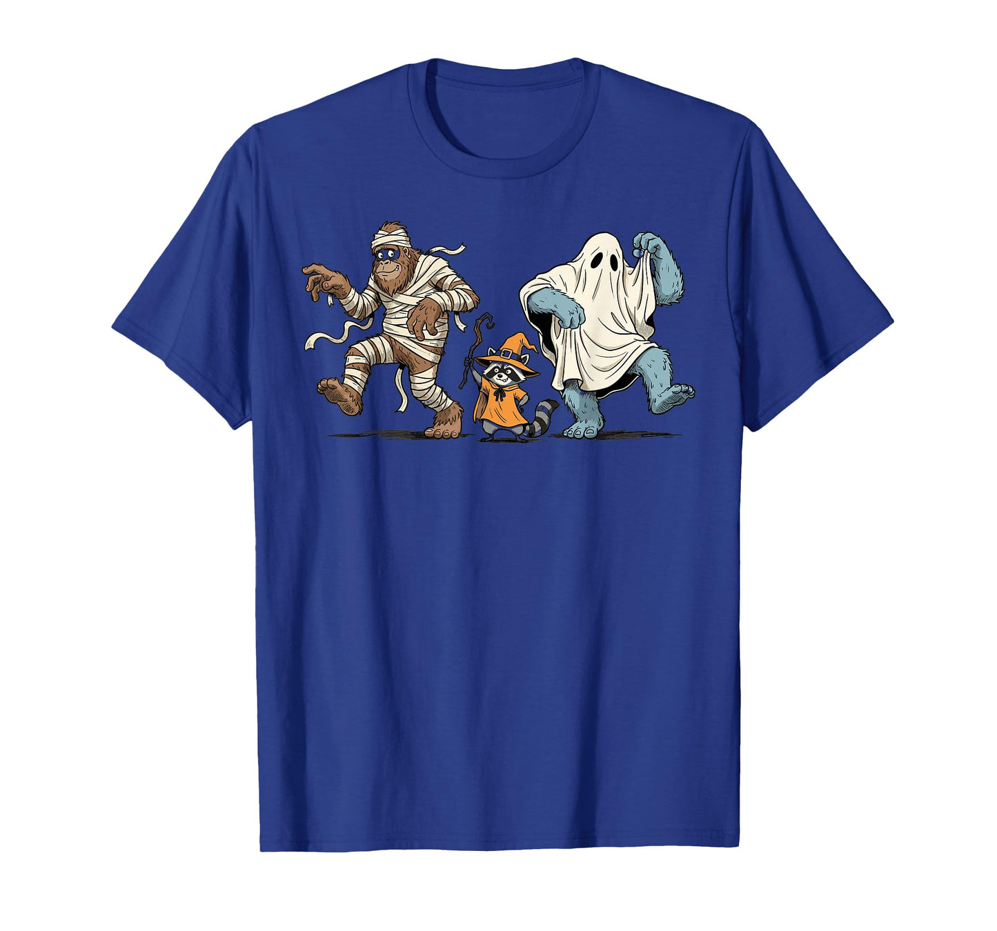 Halloween Bigfoot Yeti Raccoon Cute Monster Costume T-Shirt