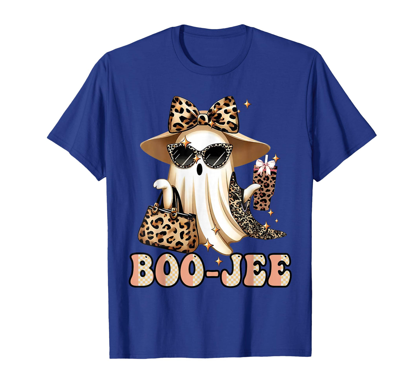 Boo-JEE Ghost Spooky Leopard Boo in Boujee Halloween Costume T-Shirt