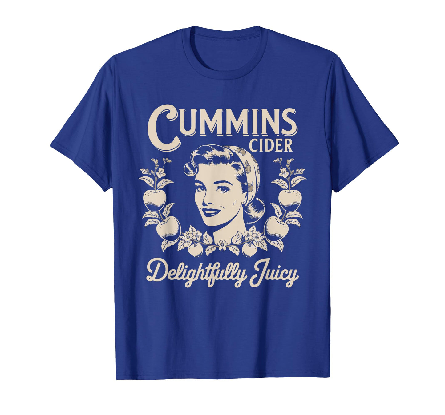 Delightfully Juicy Cummins Cider Vintage Humor Logo T-Shirt