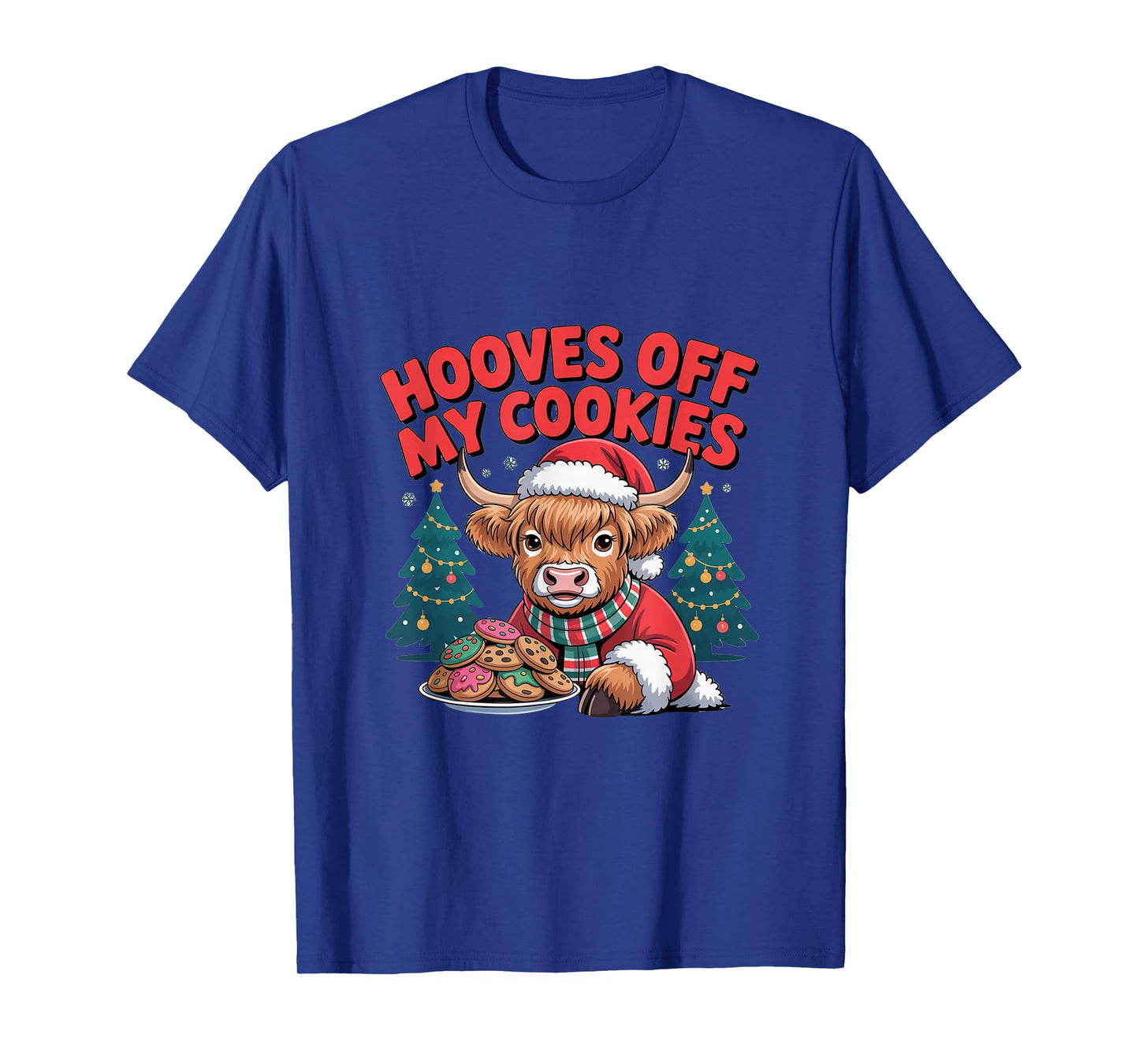Cute Highland Cow Funny Christmas Cows Lover Santa Humor T-Shirt