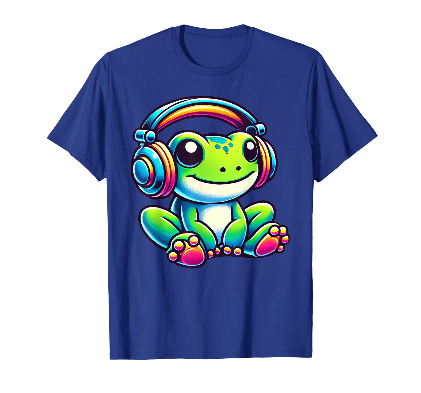 Cute Frog Wearing Headphones T-Shirt