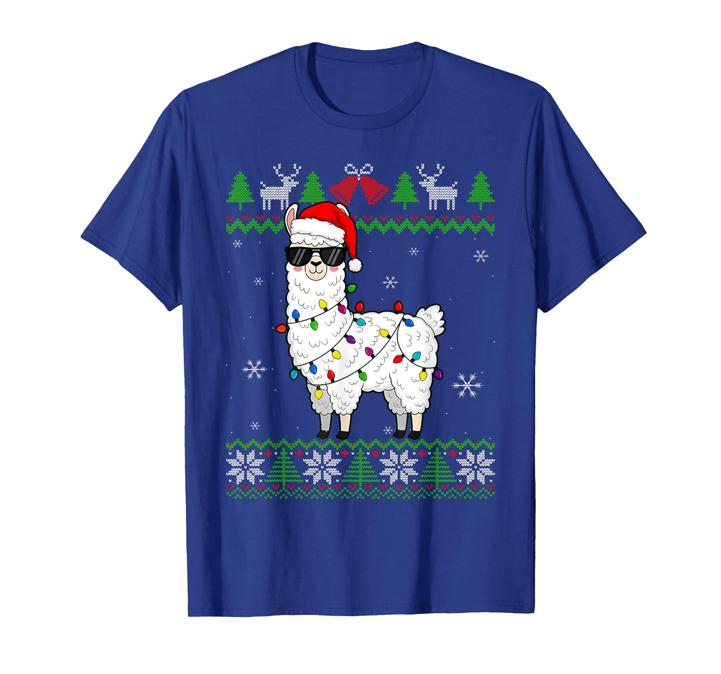 Christmas Llama Santa Hat Ugly Xmas Tree Alpaca T-Shirt