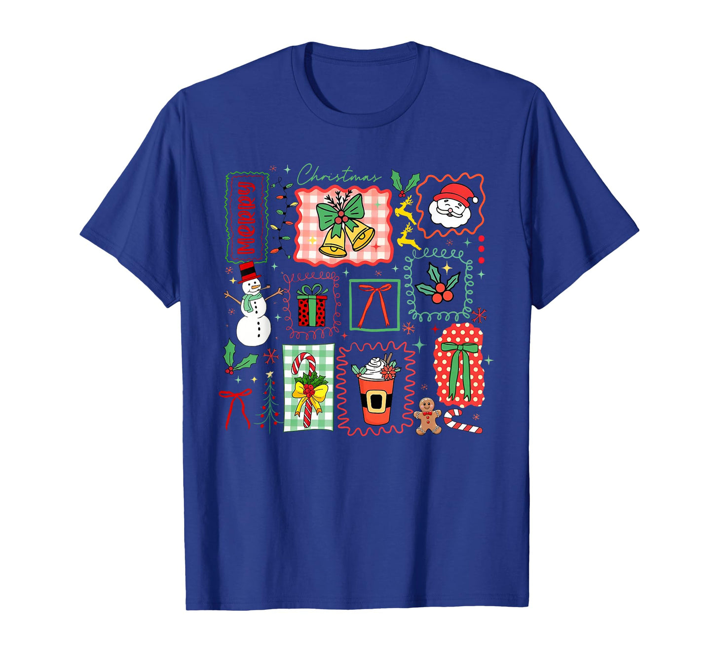 Coquette Bow Merry Christmas Xmas Santa Squad Holiday Funny T-Shirt