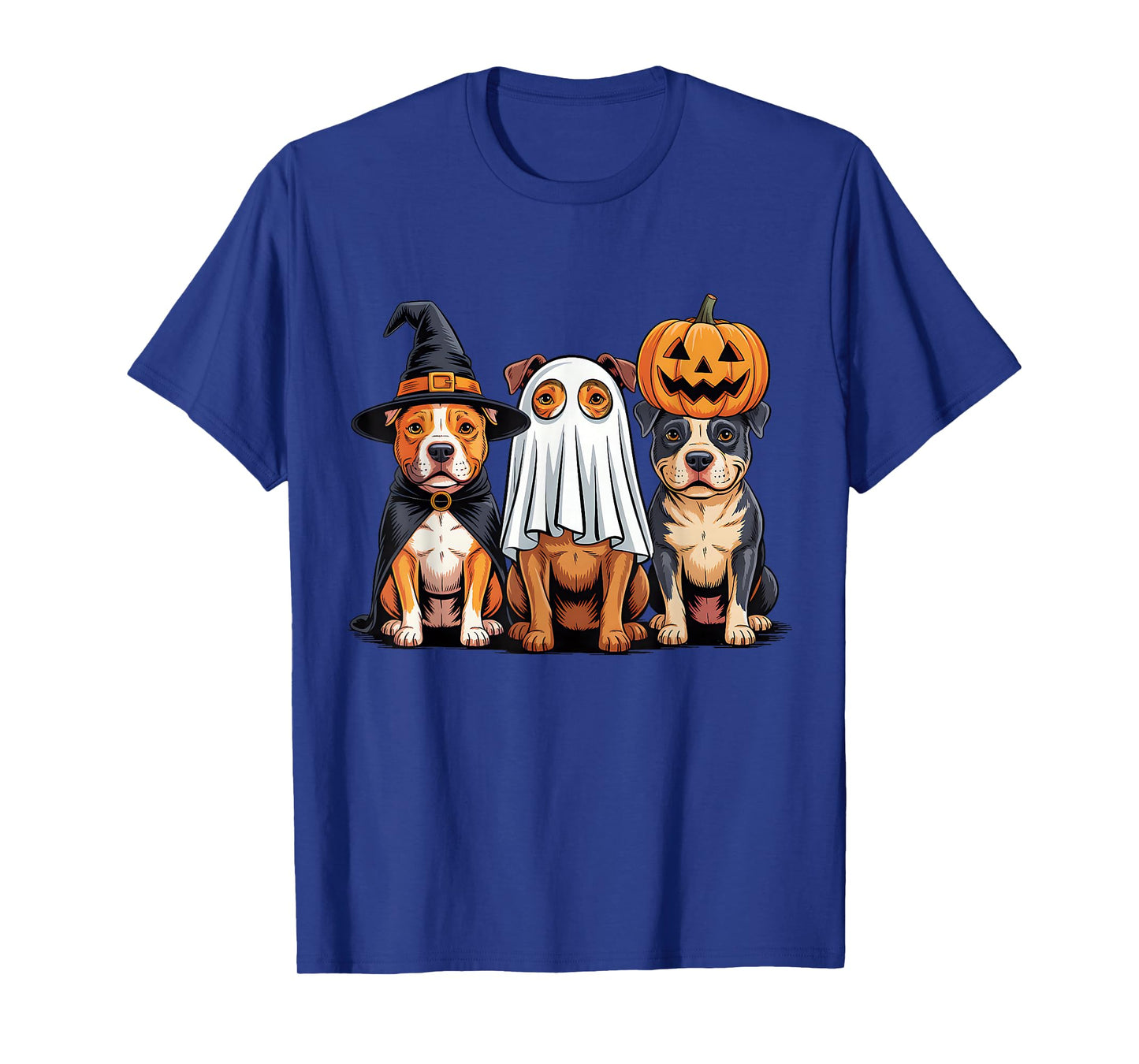Pittbull Halloween Funny Dog Lover Pumpkin Witch Ghost Boo T-Shirt
