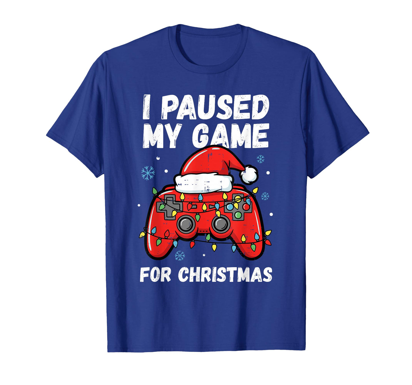 I Paused My Game for Christmas Holiday Kids Boys Men Teens T-Shirt