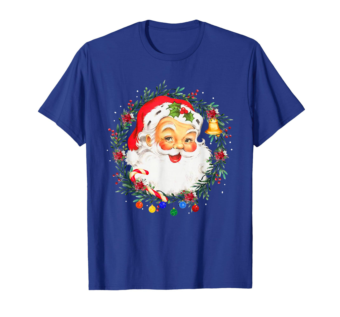 Merry Christmas Santa Claus Pink Afro African American Xmas T-Shirt