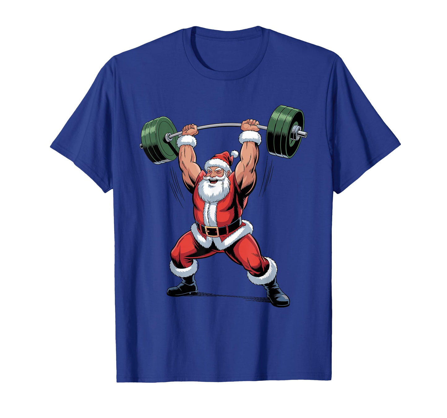 Santa Weightlifting Fitness Gym Training Christmas Xmas T-Shirt