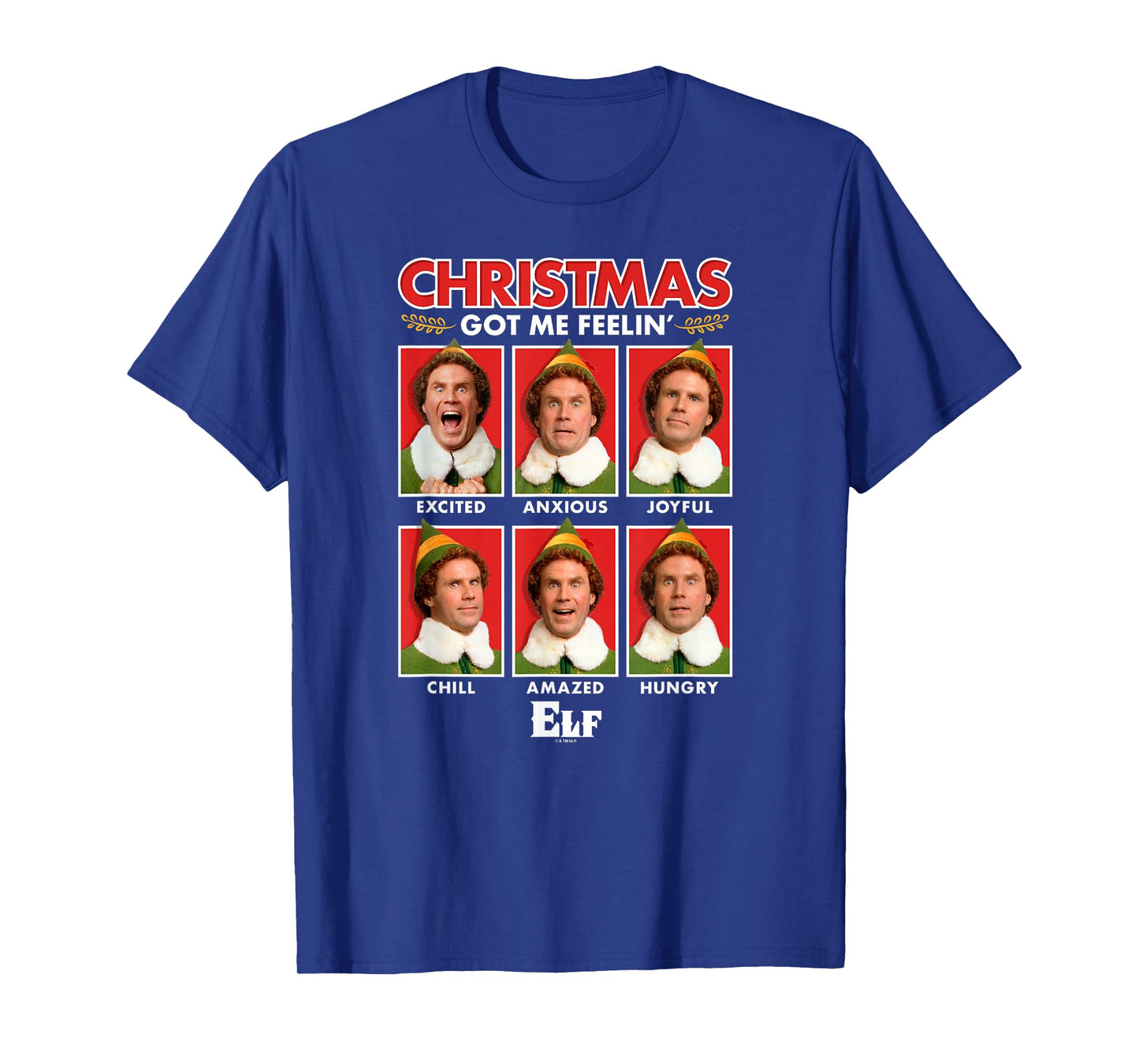 Elf Christmas Got Me Feelin' Buddy's Funny Emotions Chart T-Shirt