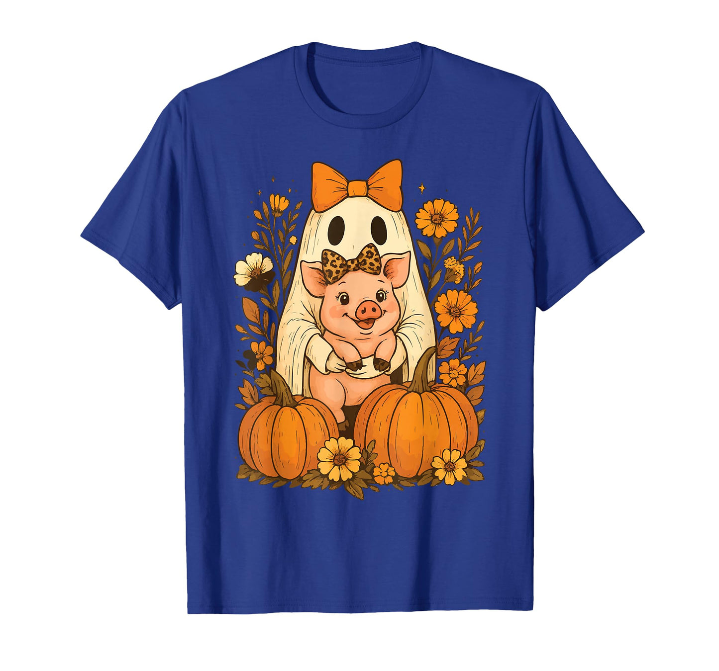 Pig Spooky Witch Boo Cute Pig Halloween Boys T-Shirt