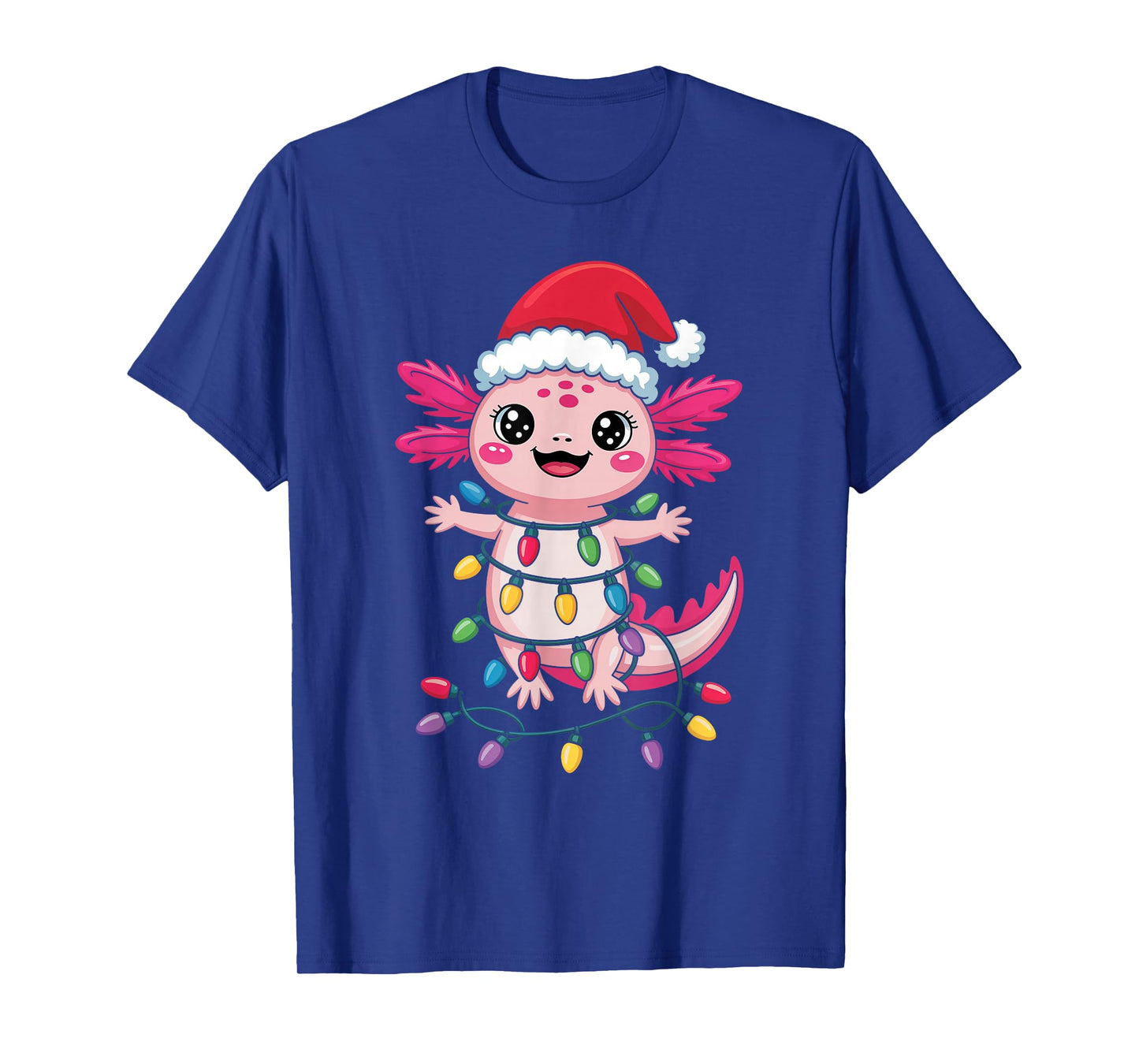 Santa Hat Axolotl Matching Family Cute Christmas Axolotl T-Shirt