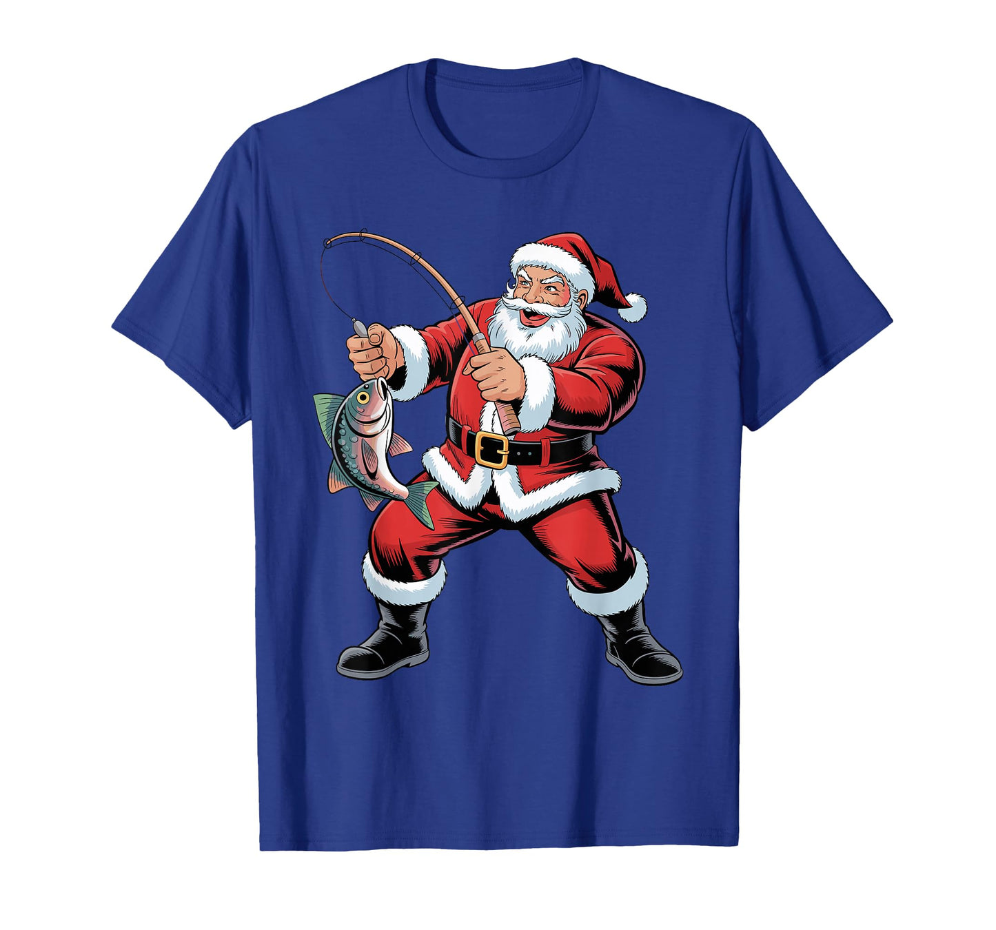 Fisherman Santa Funny Fishing Lovers Christmas Xmas Pajama T-Shirt