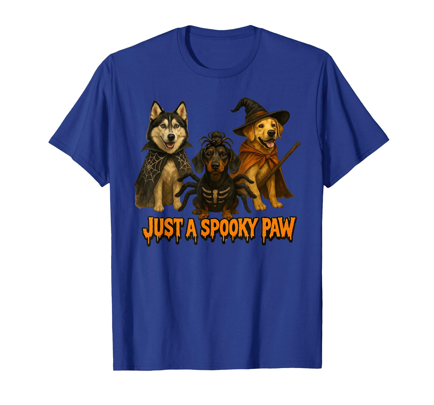 Just a Spooky Paw Funny Halloween Dog Lovers Men Women Kids T-Shirt