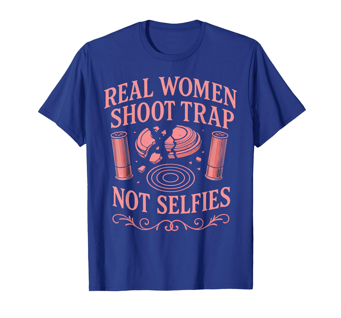 Shotgun Skeet Trap Clay Pigeon Shooting Girl Vintage Real T-Shirt