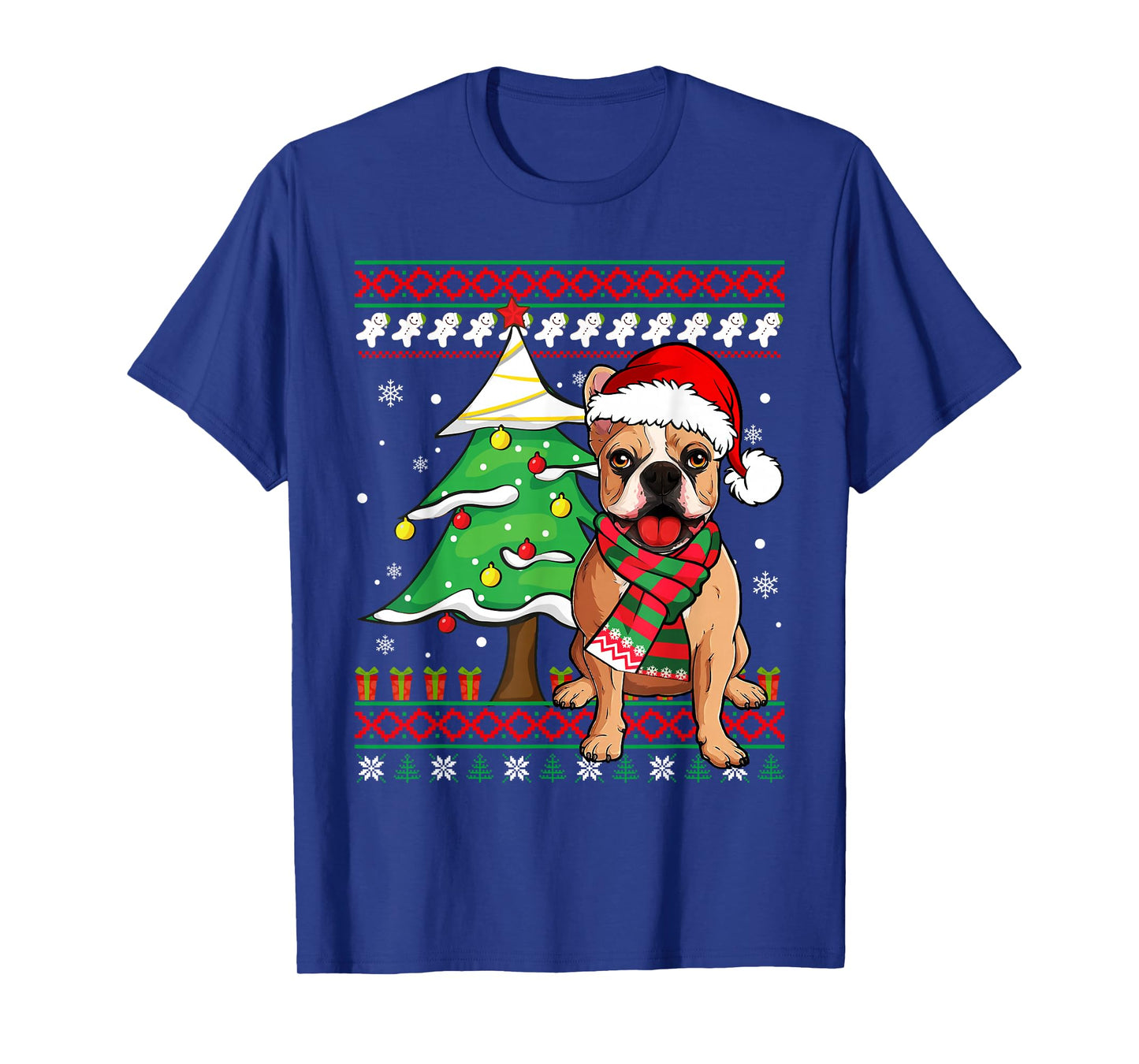 French Bulldog Santa Christmas Ugly Sweater Bulldog Lover T-Shirt
