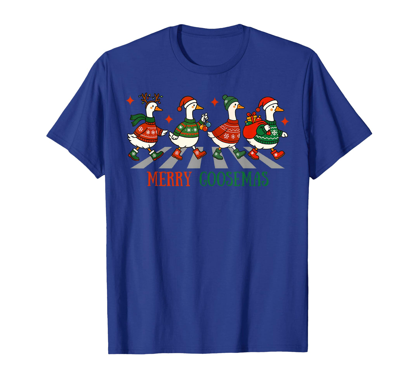 Retro Goose Santa Christmas Cute Merry Goosemas Xmas Holiday T-Shirt