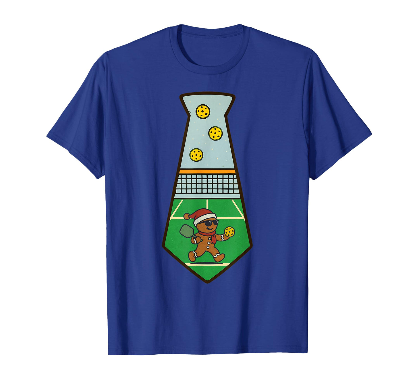Gingerbread Playing Pickleball Christmas Vintage Funny Xmas T-Shirt