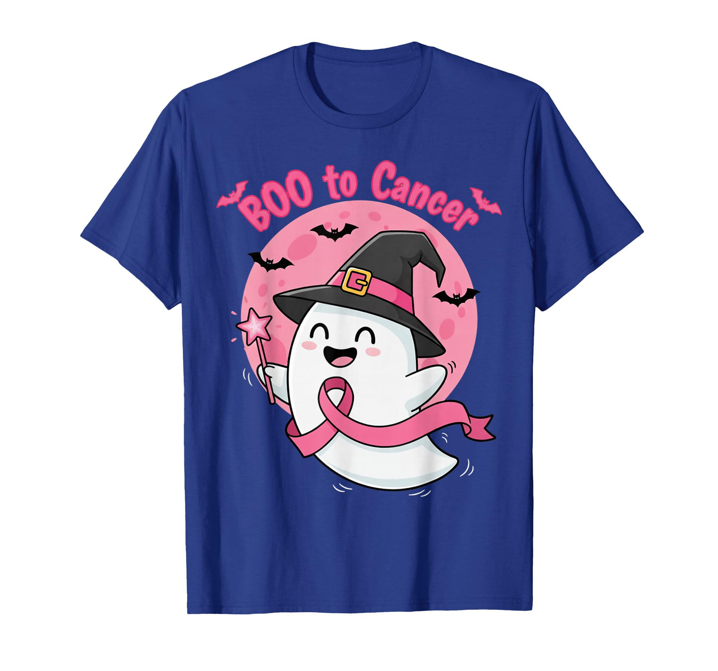 Boo to Cancer Cute Ghost Halloween Breast Cancer Awareness T-Shirt