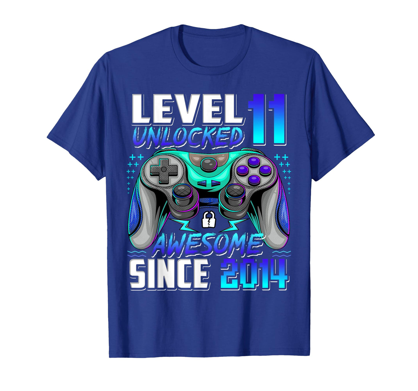 Level 11 Unlocked Awesome Since 2014 11th Birthday Gaming T-Shirt