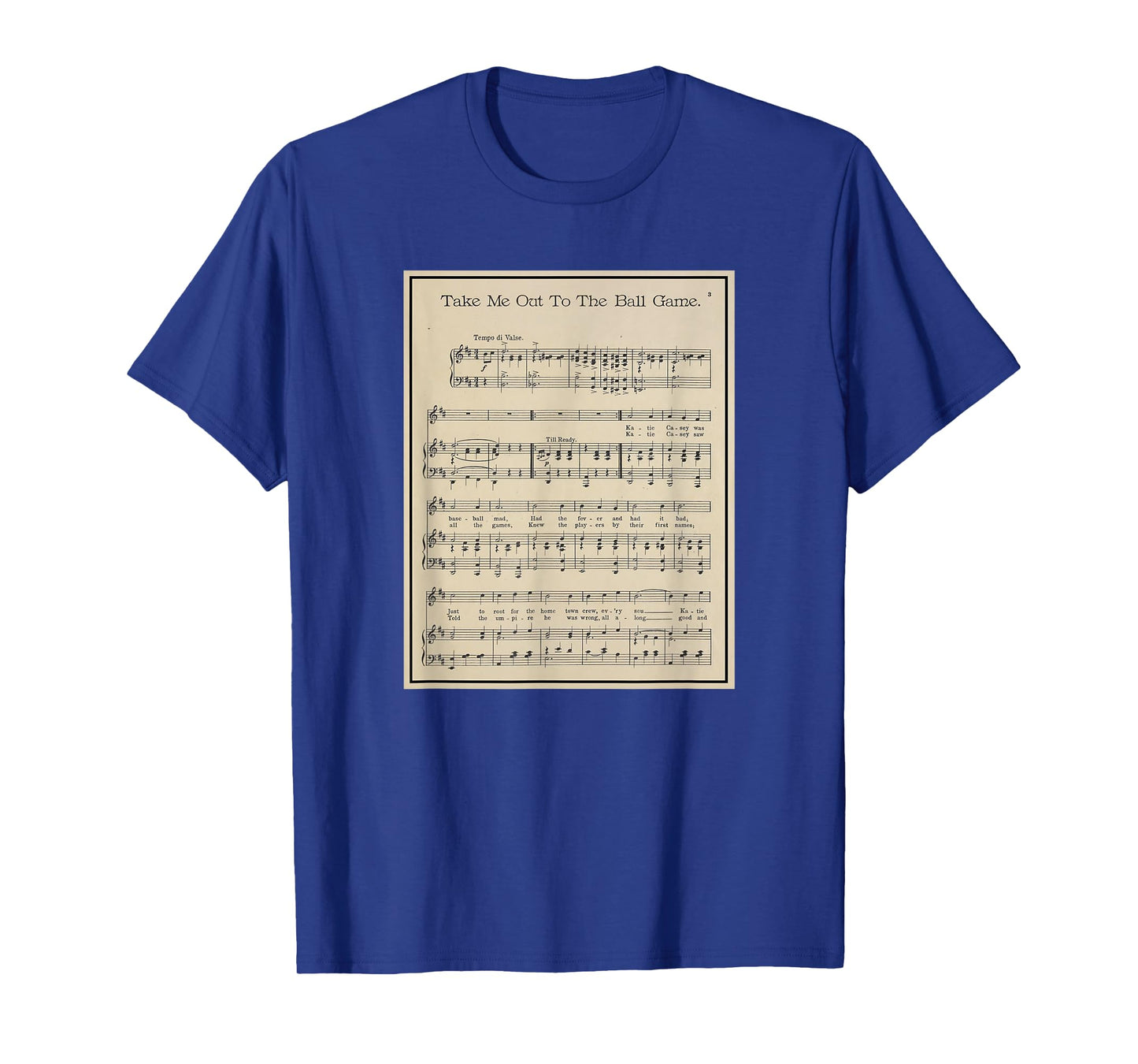 Take Me Out To The Ball Game Song Sheet Music T-Shirt