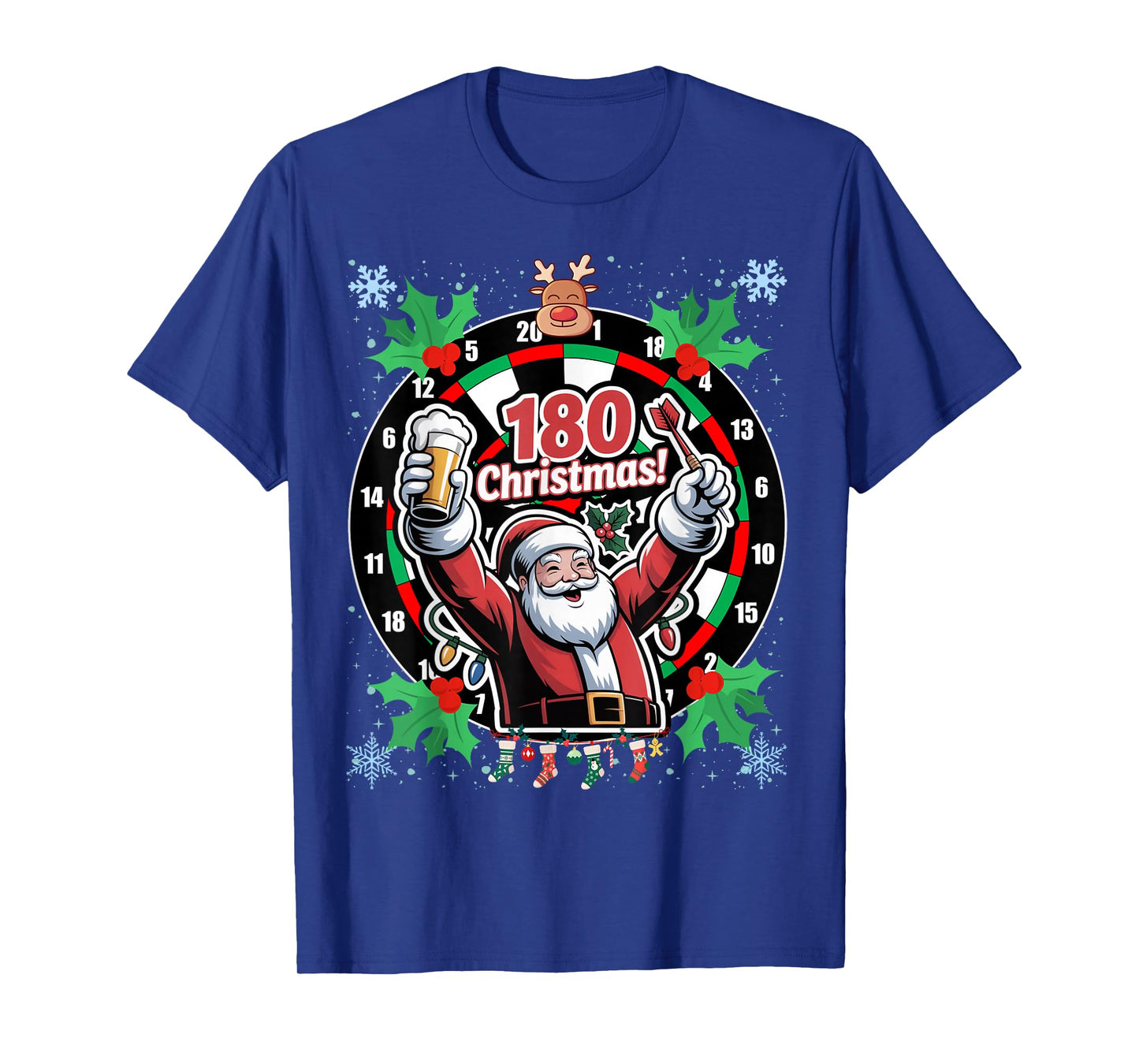 Christmas Darts & Beer 180 Santa T-Shirt