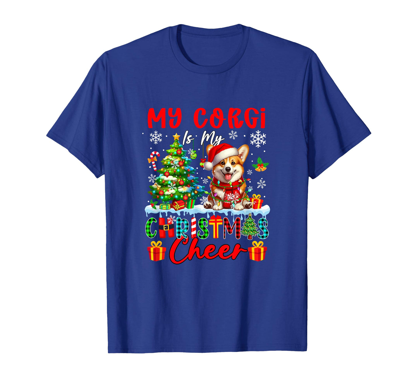 My Corgi is My Xmas Cheer Funny Santa Dog Owner Kids T-Shirt