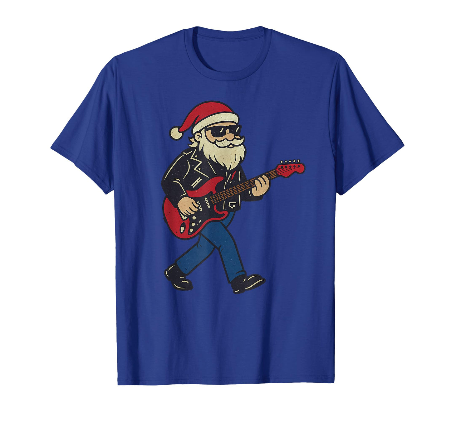 Santa Playing Rock Guitar Christmas Vintage Funny Xmas T-Shirt