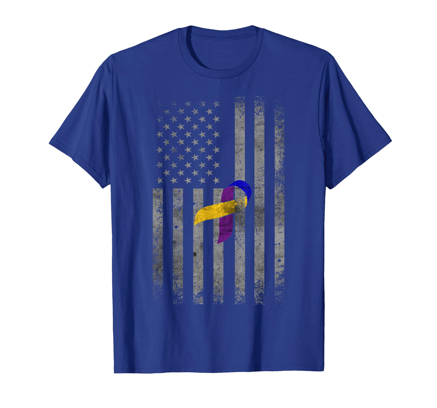 Vintage American Flag For Bladder Cancer Awareness T-Shirt