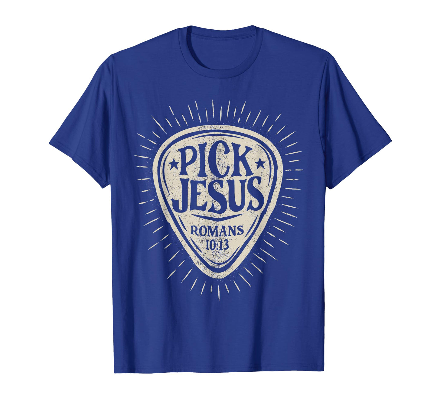 Guitar Pick Jesus Christian Music Guitarist Pastor Retro T-Shirt