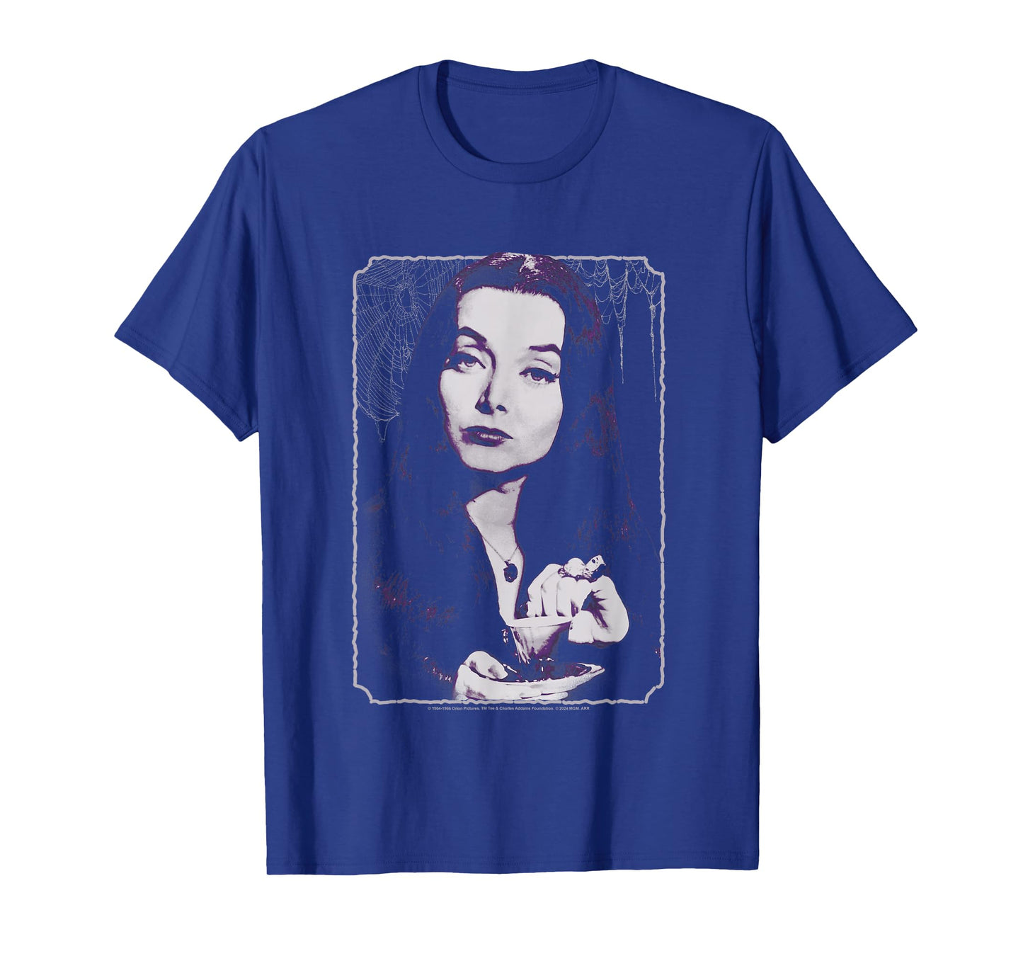 The Addams Family Morticia Drinking Tea Vintage Portrait T-Shirt