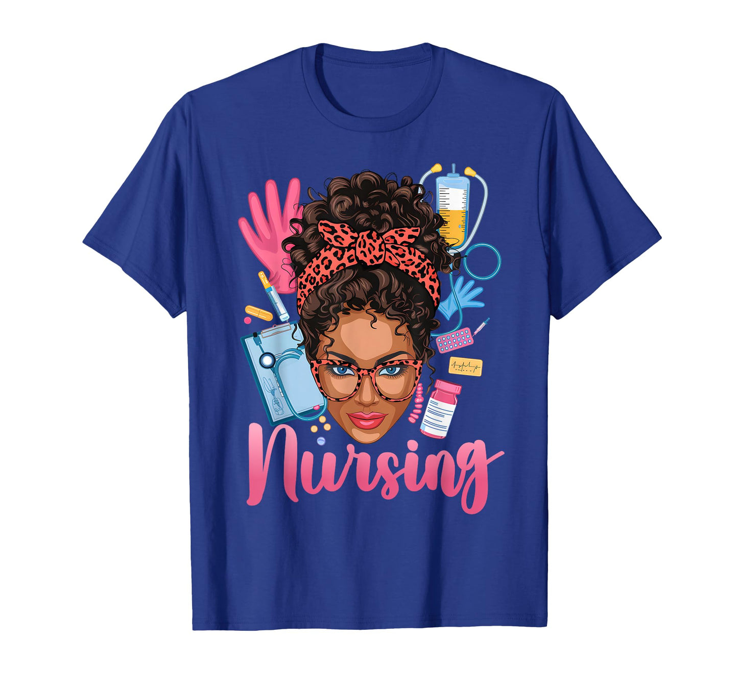 Black Melanin Nurse Black History Month Afro Hair T-Shirt