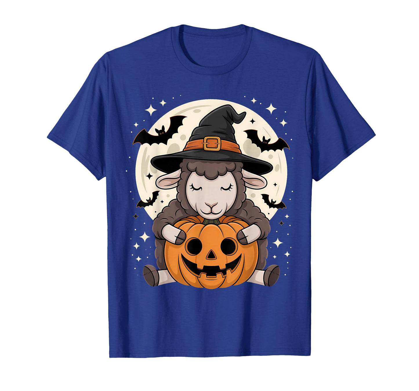 Halloween Sheep Witch Hat Pumpkin Spooky T-Shirt