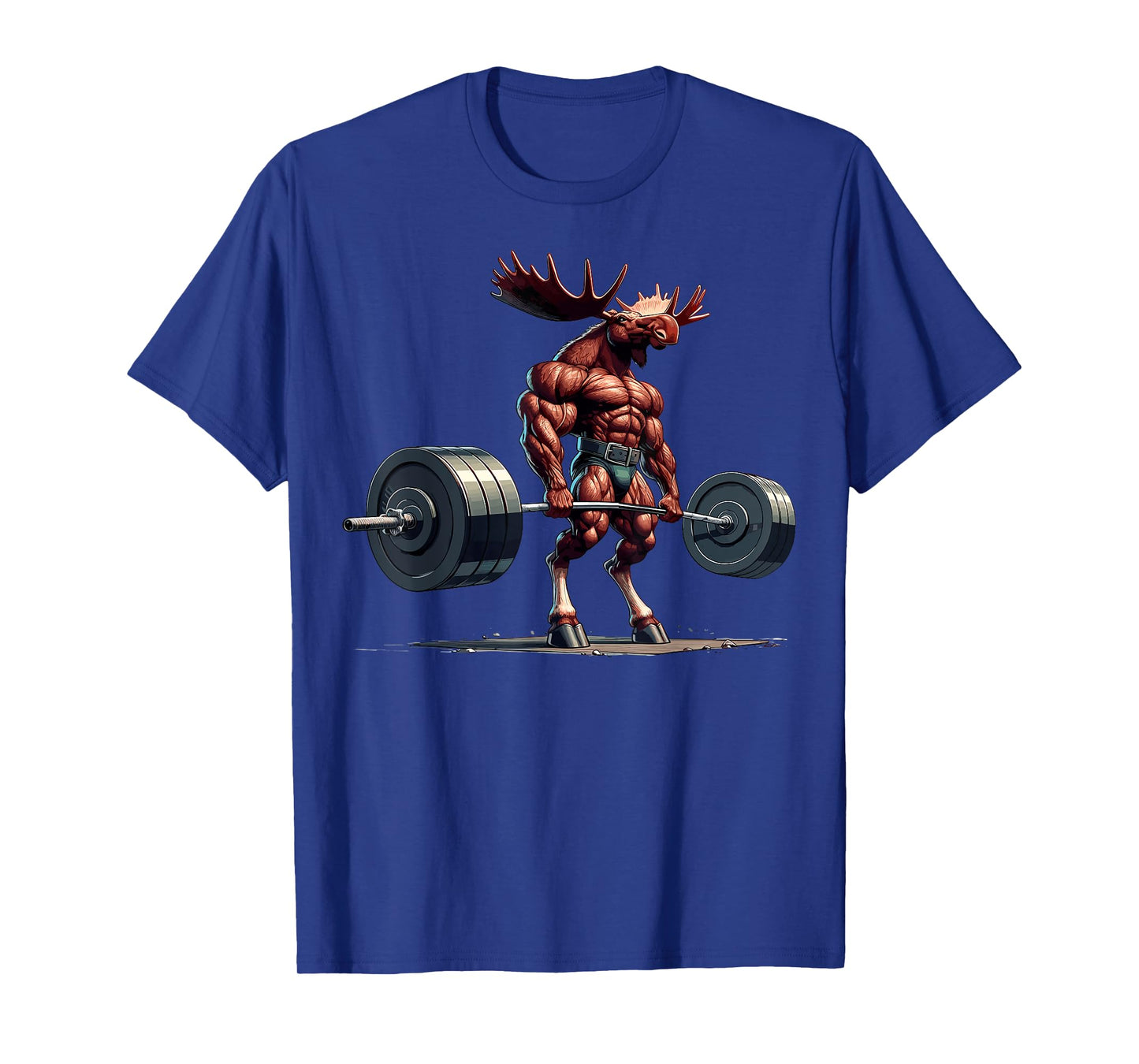 Moose Deadlifting Gym Humour Weightlifting Fitness Workout T-Shirt