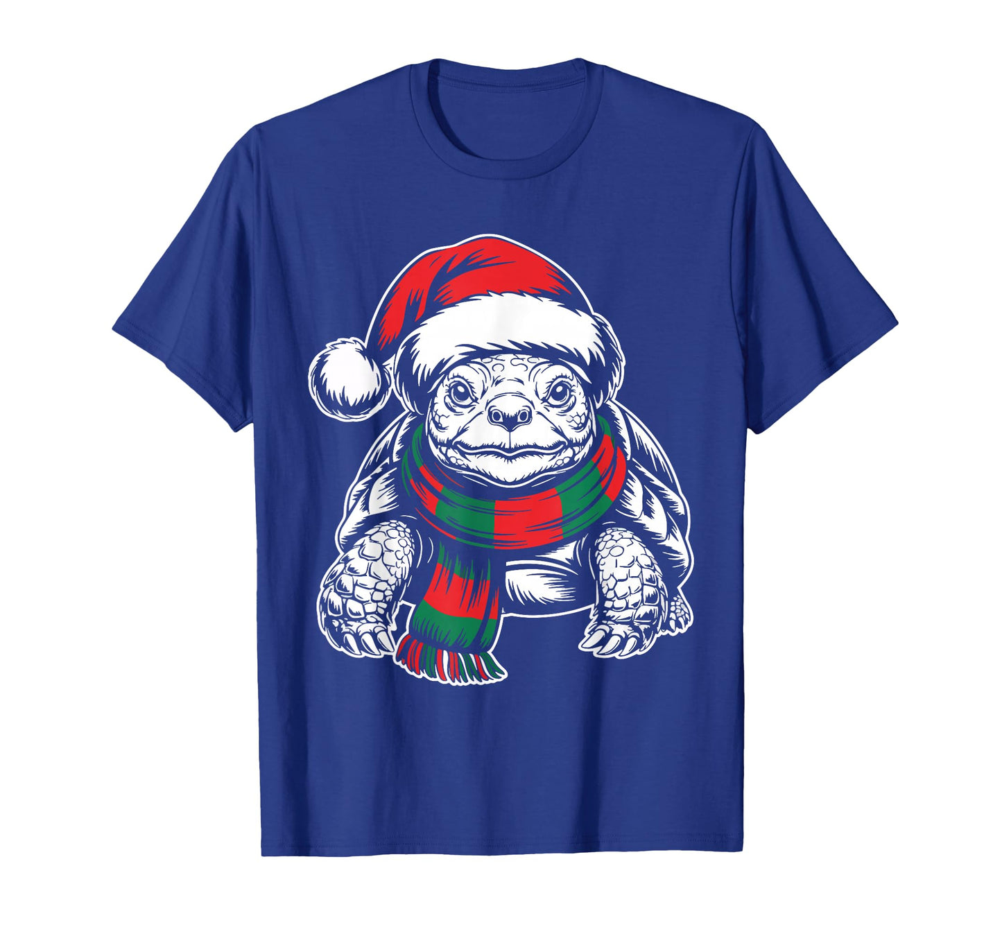 Tortoise Xmas Santa Hat Scarf Christmas Costume T-Shirt