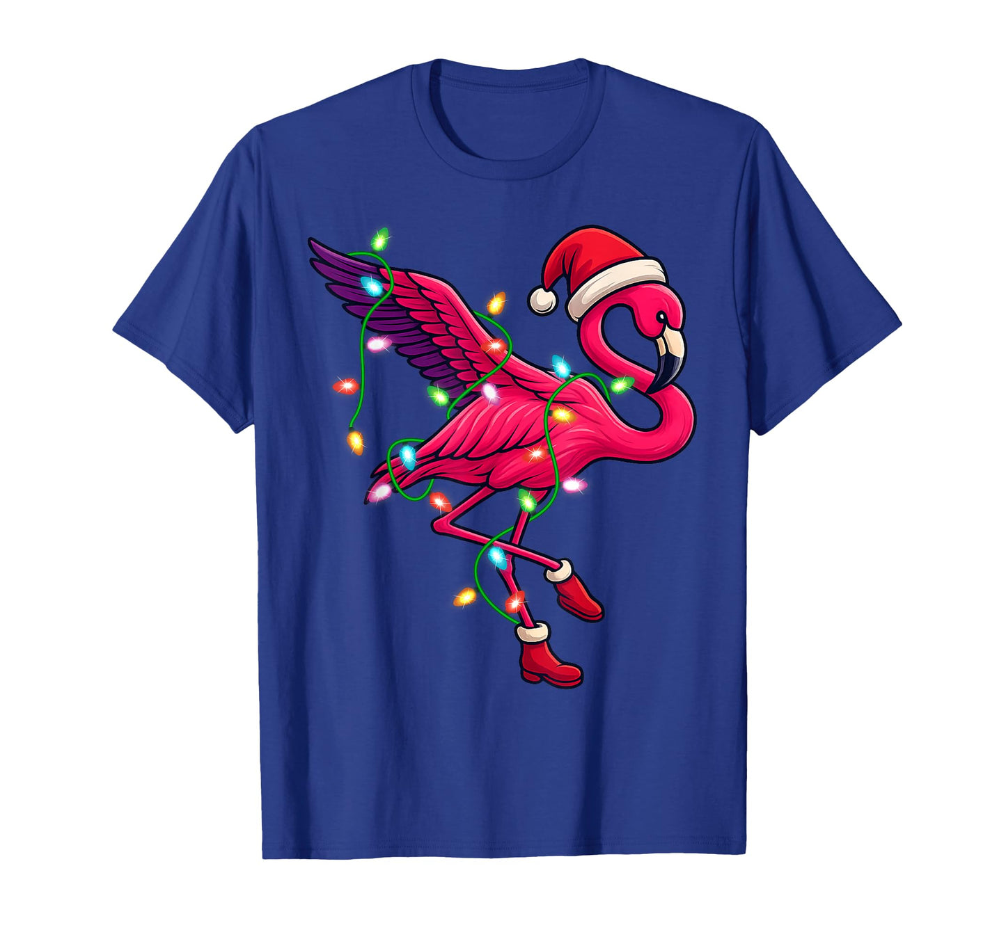 Flamingo Santa Christmas Tree Lighting Xmas Funny Gifts T-Shirt